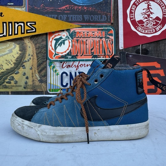 Size 8.5 - Nike SB Zoom Blazer Mid PRM Acclimate Marina Blue Pecan DC8903-400 - Picture 1 of 9